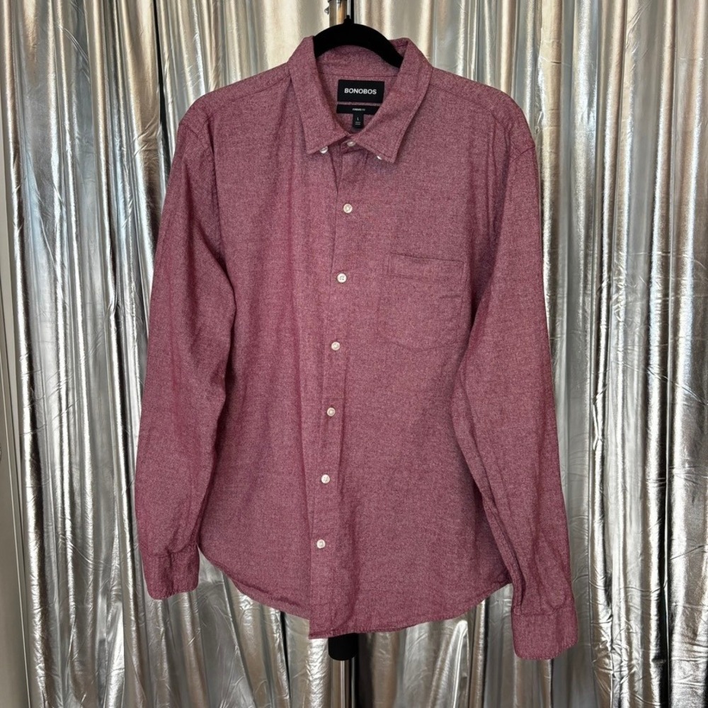 Bonobos Burgundy Heather Standard Fit Button Up Shirt